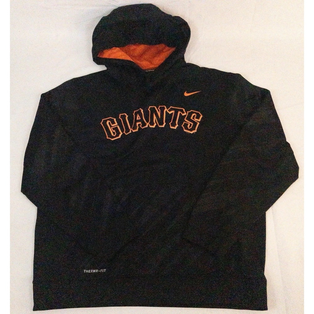 Nike San Francisco Giants Hoodie Men's XL‎ Black Orange Therma-Fit MLB